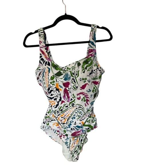Anne Cole One Piece Tank Swimsuit Floral Pais - Picture 1 of 3